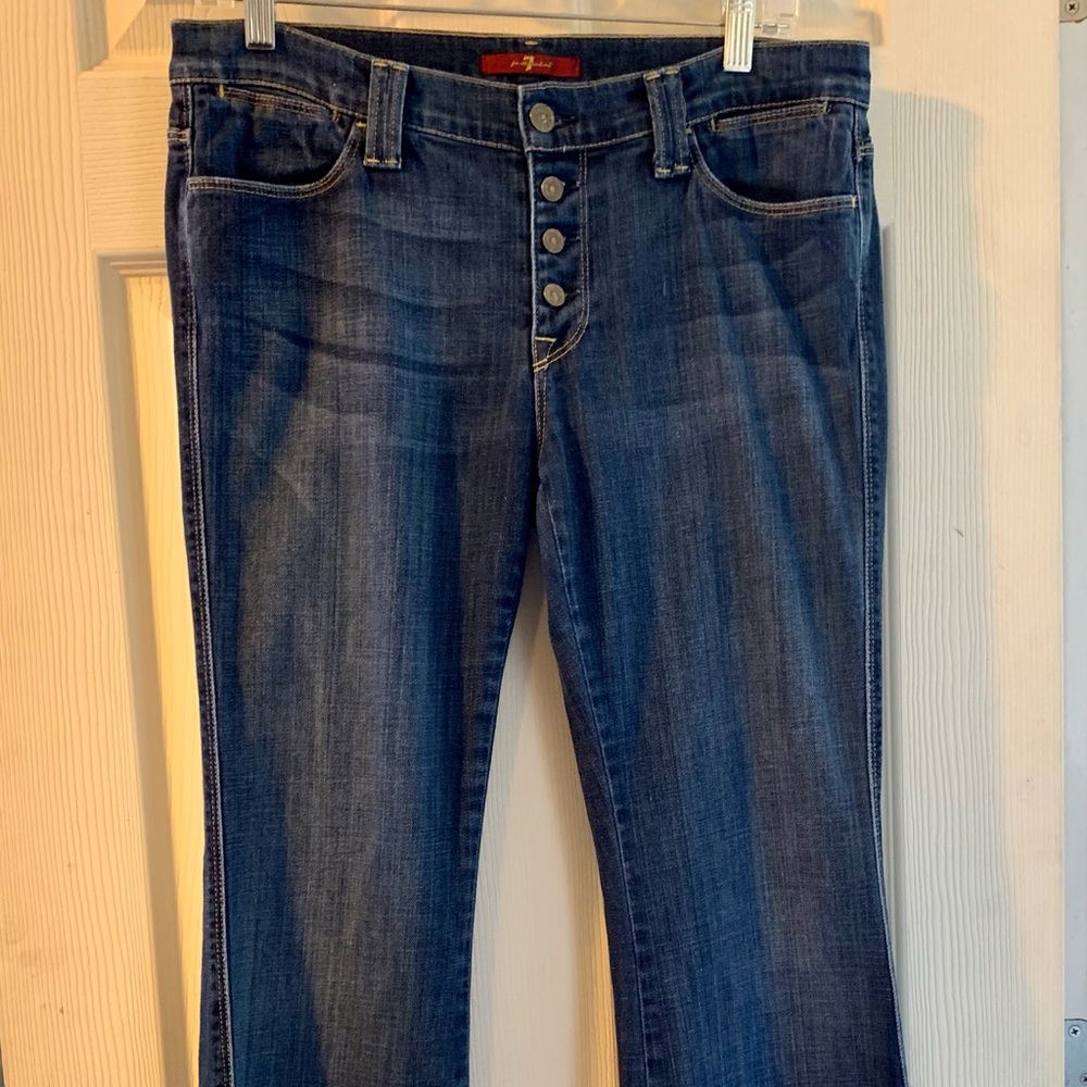 7 For All Mankind Women’s Wide leg exposed button denim trousers Size 29